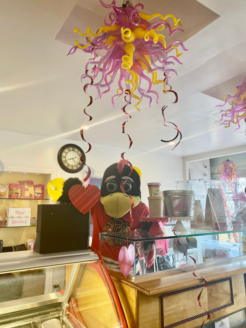 Tommy the Blackhawk takes Bitoy's Sweet Treats Flagship